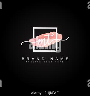 Logo lettre initiale MT - logo Signature manuscrite - logo vectoriel simple en style Signature pour les initiales Illustration de Vecteur