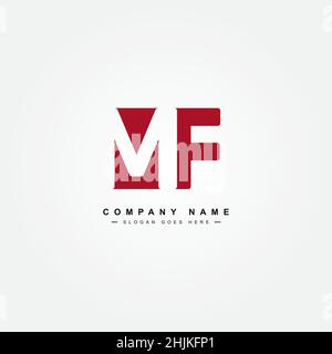 Logo commercial simple pour lettre initiale MF - logo alphabétique - modèle de logo vectoriel monogramme pour initiales de nom commercial Illustration de Vecteur