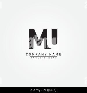 Logo minimal Business pour Alphabet MU - lettre initiale M et logo U - modèle de logo Monogram Vector pour les initiales du nom de l'entreprise Illustration de Vecteur