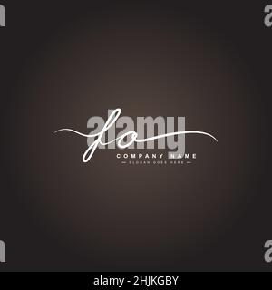 Logo lettre FO initial - logo Signature manuscrit - logo vectoriel simple en style Signature pour initiales Illustration de Vecteur