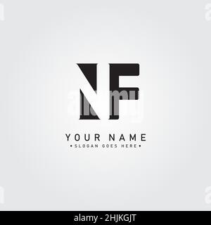 Logo minimal Business pour Alphabet NF - lettre initiale N et F logo - Monogram Vector logo Template pour les initiales de nom d'entreprise Illustration de Vecteur