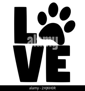 Imprimé Paw, imprimé patte pour chien, maman pour chien, chiot, pattes pour chien,Amoureux du chien. Banque D'Images