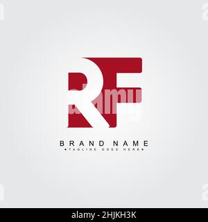 Lettre initiale logo RF - logo commercial minimal pour Alphabet R et F - modèle de logo vectoriel de monogramme pour initiales de nom commercial Illustration de Vecteur