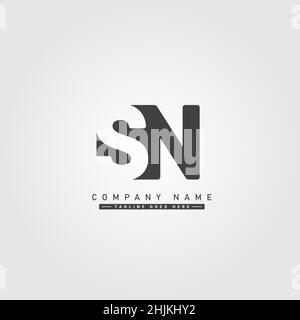 Logo minimal Business pour Alphabet SN - lettre initiale logo S et N - modèle de logo Monogram Vector pour les initiales du nom de l'entreprise Illustration de Vecteur