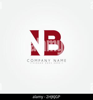 Lettre initiale logo NB - logo minimal de l'entreprise pour les lettres N et B - modèle de logo vectoriel du monogramme pour les initiales du nom de l'entreprise Illustration de Vecteur