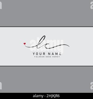 Logo lettre initiale LC - logo de style Signature manuscrit - logo vectoriel minimal pour les initiales en style d'écriture manuscrite Illustration de Vecteur