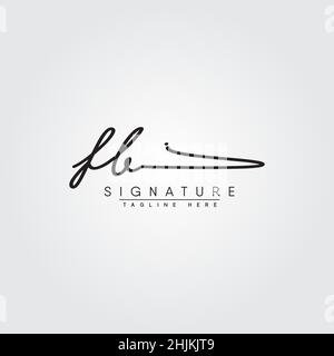 Logo FB de la lettre initiale - logo de style Signature dessiné à la main - logo vectoriel minimal pour les initiales en style d'écriture manuscrite Illustration de Vecteur