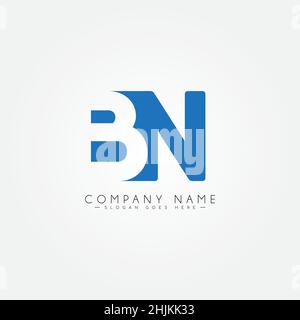 Lettre initiale logo BN - logo minimal d'entreprise pour Alphabet B et N - modèle de logo vectoriel monogramme pour initiales de nom d'entreprise Illustration de Vecteur
