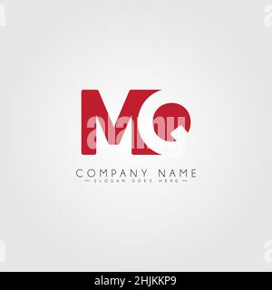 Lettre initiale logo MQ - logo commercial simple pour Alphabet M et Q - modèle de logo vectoriel de monogramme pour initiales de nom commercial Illustration de Vecteur