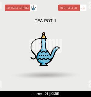 Icône de vecteur simple Tea-pot-1. Illustration de Vecteur