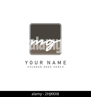 Logo initial lettre MG - logo de signature manuscrite - logo minimal Vector pour les initiales en mode d'écriture manuscrite Illustration de Vecteur