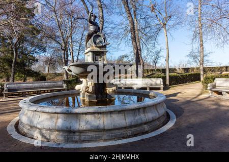 Fuente de Baco, Fontaine de Bacchus, Jardín de la Isla, Aranjuez, Madrid, Espagne Banque D'Images