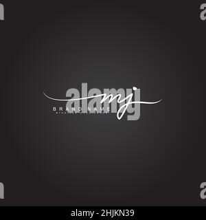 Lettre initiale logo MJ - logo Signature style dessiné à la main - logo vectoriel minimal pour les initiales en style d'écriture manuscrite Illustration de Vecteur