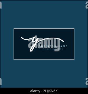 Logo de signature manuscrite pour la lettre initiale y - logo de signature simple en style d'écriture manuscrite pour l'initiale du nom de l'entreprise Illustration de Vecteur