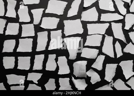 Morceaux de papier blanc vides isolés.Espace pour le texte ou la conception. Banque D'Images