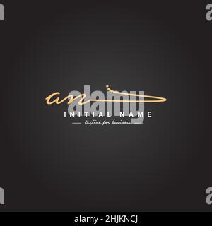 Lettre initiale LOGO AN - logo Signature dessiné à la main - logo vectoriel minimal pour les initiales en mode d'écriture manuscrite Illustration de Vecteur