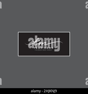 Logo initial Letter TM - logo Signature dessiné à la main - logo minimal Vector pour les initiales en mode d'écriture manuscrite Illustration de Vecteur