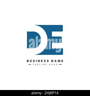 Logo minimal d'entreprise pour Alphabet DE - lettre initiale D et E logo - Monogram Vector logo Template pour les initiales de nom d'entreprise Illustration de Vecteur