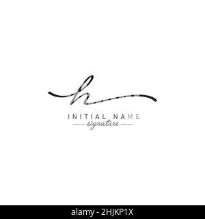 Journal vectoriel manuscrit pour lettre initiale H en style Signature- logo Signature simple en style écriture manuscrite pour Nom commercial initial Illustration de Vecteur