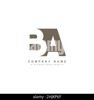 Logo minimal Business pour Alphabet BA - lettre initiale B et Logo a - modèle de logo Monogram Vector pour initiales de nom d'entreprise Illustration de Vecteur