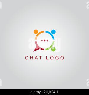Logo Chat - logo Connecting People - modèle de logo Vector pour les entreprises Illustration de Vecteur