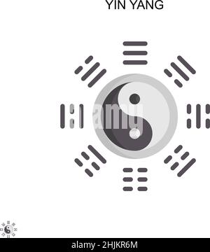 Yin yang icône de vecteur simple.Modèle de conception de symbole d'illustration pour élément d'interface utilisateur Web mobile. Illustration de Vecteur