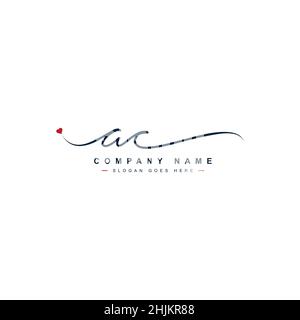 Logo initial lettre AC - logo Signature dessiné à la main - logo minimal Vector pour les initiales en mode d'écriture manuscrite Illustration de Vecteur