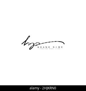 Lettre initiale logo HP - logo de style Signature dessiné à la main - logo vectoriel minimal pour les initiales en style d'écriture manuscrite Illustration de Vecteur