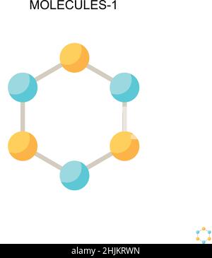 Icône de vecteur simple molécules-1.Modèle de conception de symbole d'illustration pour élément d'interface utilisateur Web mobile. Illustration de Vecteur