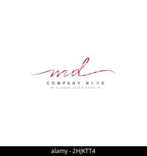 Logo initial lettre MD - logo Signature dessiné à la main - logo minimal Vector pour les initiales en mode d'écriture manuscrite Illustration de Vecteur