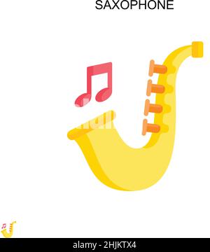 Icône de vecteur simple saxophone.Modèle de conception de symbole d'illustration pour élément d'interface utilisateur Web mobile. Illustration de Vecteur