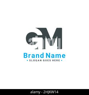 Lettre initiale logo GM - logo commercial simple pour les lettres G et M - modèle de logo vectoriel de monogramme pour les initiales du nom commercial Illustration de Vecteur