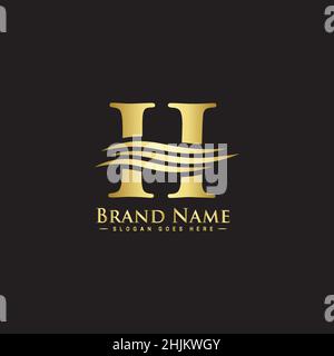 Logo lettre H - logo vectoriel minimal pour l'entreprise Nom commençant par lettre H - modèle de logo vectoriel pour l'initiale du nom de l'entreprise Illustration de Vecteur