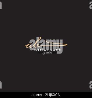 Logo lettre AB initiale - logo Signature manuscrite - logo vectoriel minimal pour les initiales en mode écriture manuscrite Illustration de Vecteur