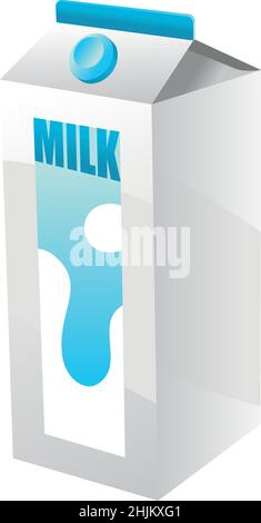 Emballage réaliste de lait de vache isolé sur fond blanc - illustration vectorielle Illustration de Vecteur