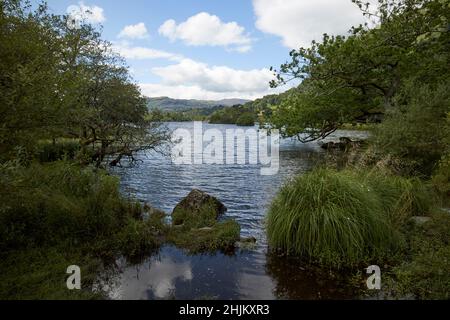 vue de la fin rydal de l'eau rydal vers le district de grasmere lake, cumbria, angleterre, royaume-uni Banque D'Images