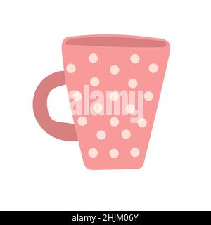Cuvette.Dessin animé simple d'une tasse vectorielle sur blanc Illustration de Vecteur