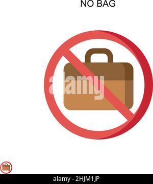 Aucune icône de vecteur simple de sac.Modèle de conception de symbole d'illustration pour élément d'interface utilisateur Web mobile. Illustration de Vecteur