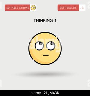 Thinking-1 icône de vecteur simple. Illustration de Vecteur