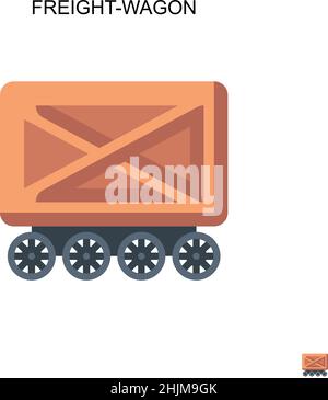 Icône de vecteur simple Freight-wagon.Modèle de conception de symbole d'illustration pour élément d'interface utilisateur Web mobile. Illustration de Vecteur