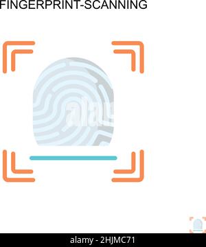 Icône de vecteur simple de numérisation d'empreintes digitales.Modèle de conception de symbole d'illustration pour élément d'interface utilisateur Web mobile. Illustration de Vecteur