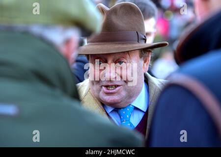 Course au champ de courses de Cheltenham, Prestbury Park, le jour des essais du festival en janvier, avant le festival de la coupe d'or de Cheltenham en mars.Cinquième course 2,3 Banque D'Images