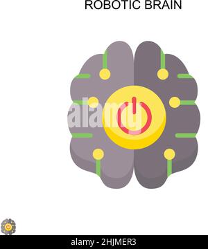 Icône de vecteur simple du cerveau robotique.Modèle de conception de symbole d'illustration pour élément d'interface utilisateur Web mobile. Illustration de Vecteur