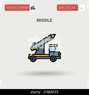 Icône de vecteur simple missile. Illustration de Vecteur