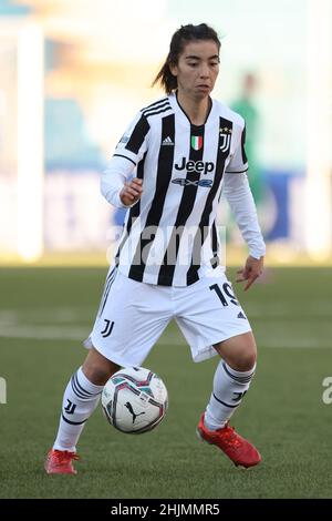 Lecco, Italie, 30th janvier 2022.Annahita Zamanien de Juventus pendant le match de coppa Italia Femminile au Stadio Mario Rigamonti, Lecco.Le crédit photo devrait se lire: Jonathan Moscrop / Sportimage Banque D'Images