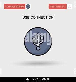 Icône de vecteur simple de connexion USB. Illustration de Vecteur