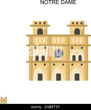 Icône de vecteur simple notre dame.Modèle de conception de symbole d'illustration pour élément d'interface utilisateur Web mobile. Illustration de Vecteur