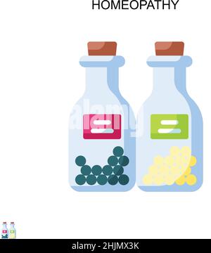 Icône de vecteur simple d'homéopathie.Modèle de conception de symbole d'illustration pour élément d'interface utilisateur Web mobile. Illustration de Vecteur