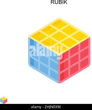 Icône de vecteur simple Rubik.Modèle de conception de symbole d'illustration pour élément d'interface utilisateur Web mobile. Illustration de Vecteur