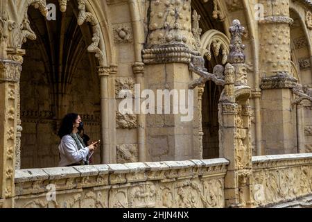 Monastero dos Jeronimos statue détails Belem Lisboa, Lisbonne, Portugal Banque D'Images